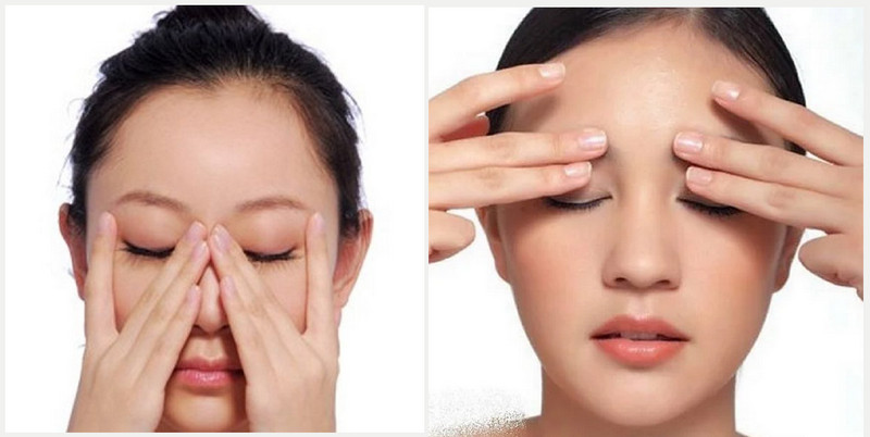 Bấm huyệt và mát xa vùng mắt để cải thiện bệnh mắt to mắt nhỏ